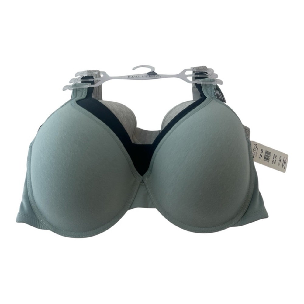 NWT Nautica Trio Underwire Bras Supportive Comfy Casual Feminine Normcore Sz 42D